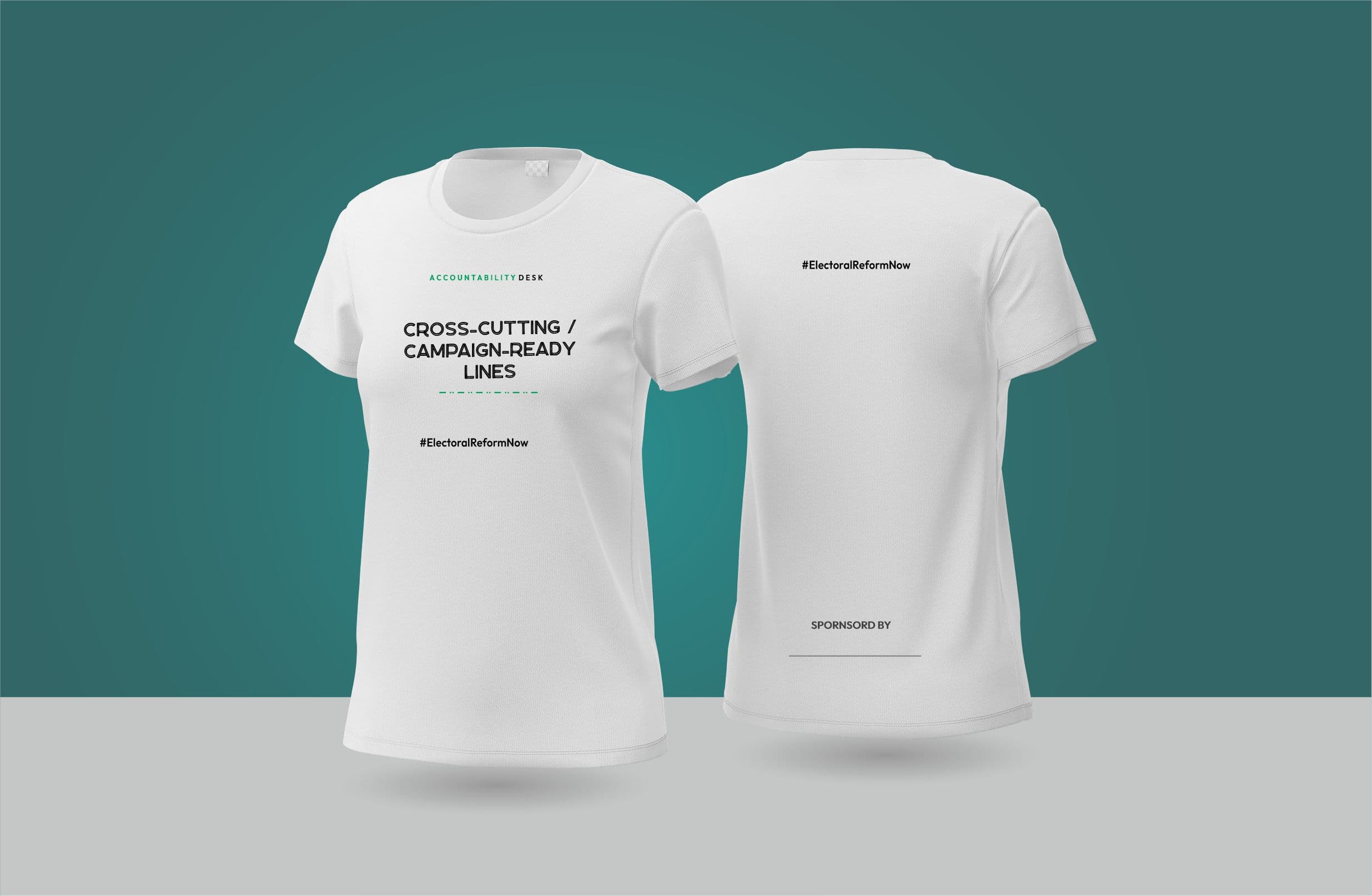Mockup SHirts Campaign Ready Lines White Round neck