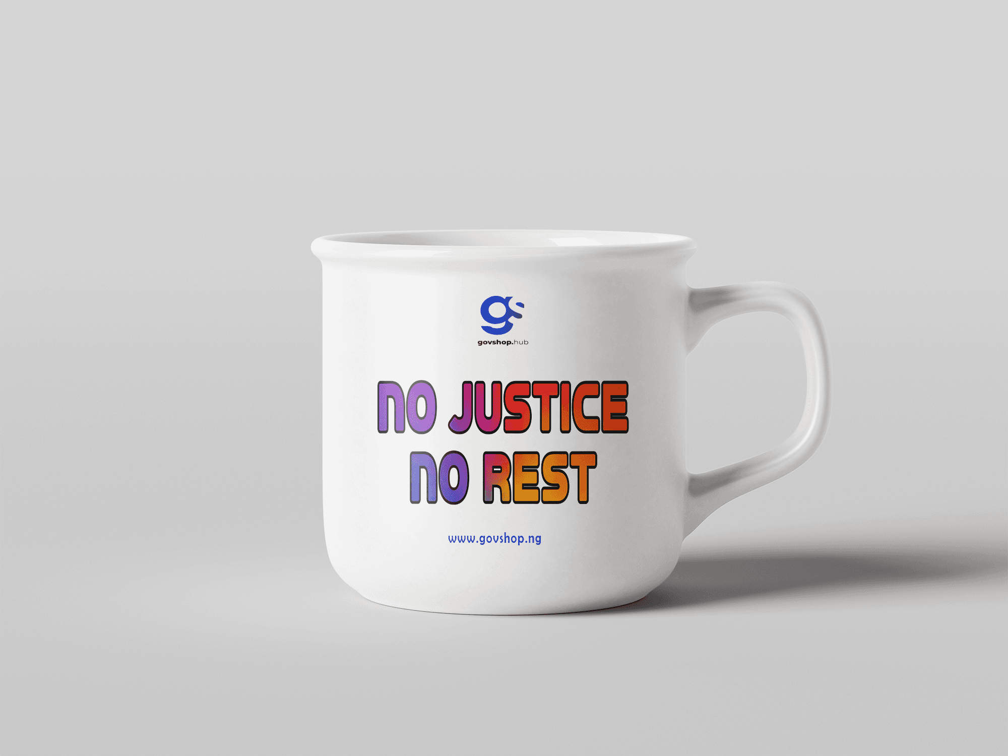 Mockup cups no justice no rest