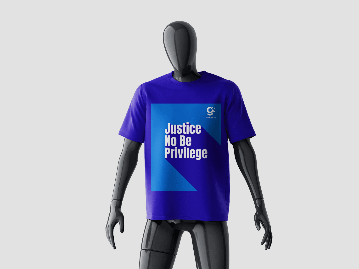 Mockup shirts justice no be privilege blue