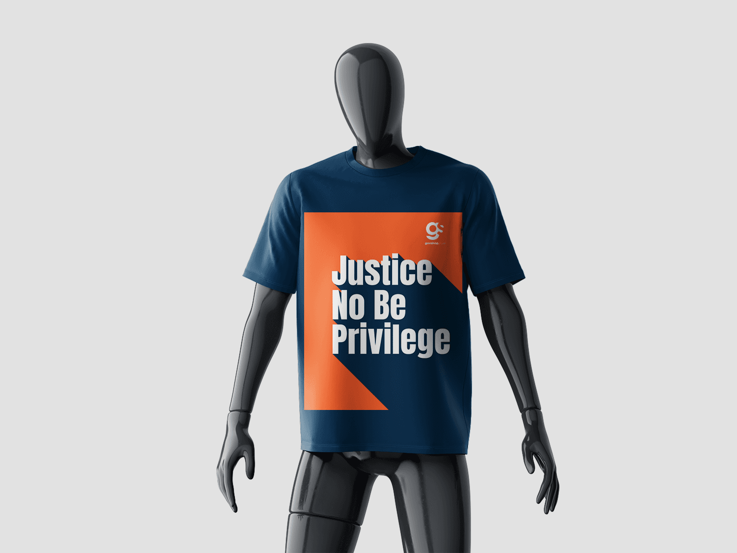 Mockup shirts justice no be privilege orange