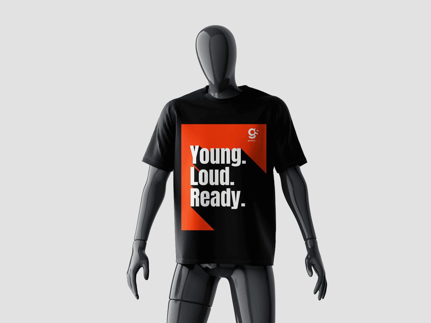 Mockup shirts young. loud. ready.